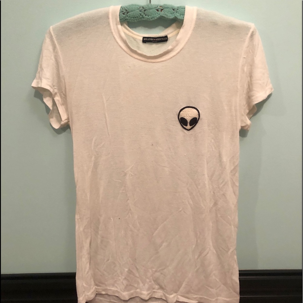 brandy white alien tee